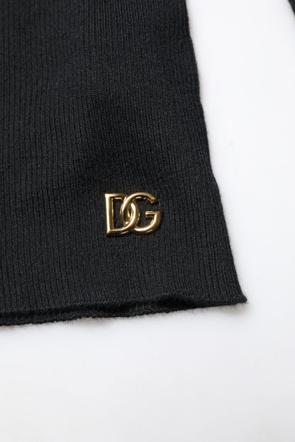 Dolce &amp; Gabbana – Schwarzes Strickblusen-Top aus Kaschmir mit Rollkragen
