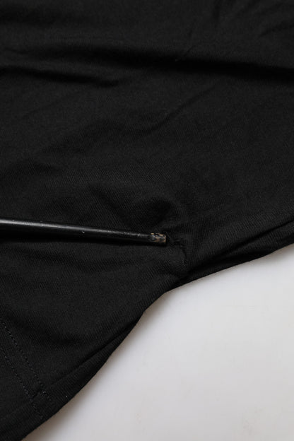 Dolce &amp; Gabbana – Schwarzes T-Shirt aus Baumwolle mit kurzen Ärmeln und Rundhalsausschnitt