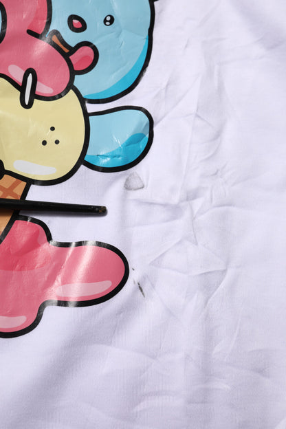 Dolce &amp; Gabbana – Weißes Baumwoll-T-Shirt mit Rundhalsausschnitt und grafischem Print