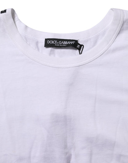 Dolce &amp; Gabbana – Kurzes T-Shirt aus weißer Baumwolle mit kurzen Ärmeln