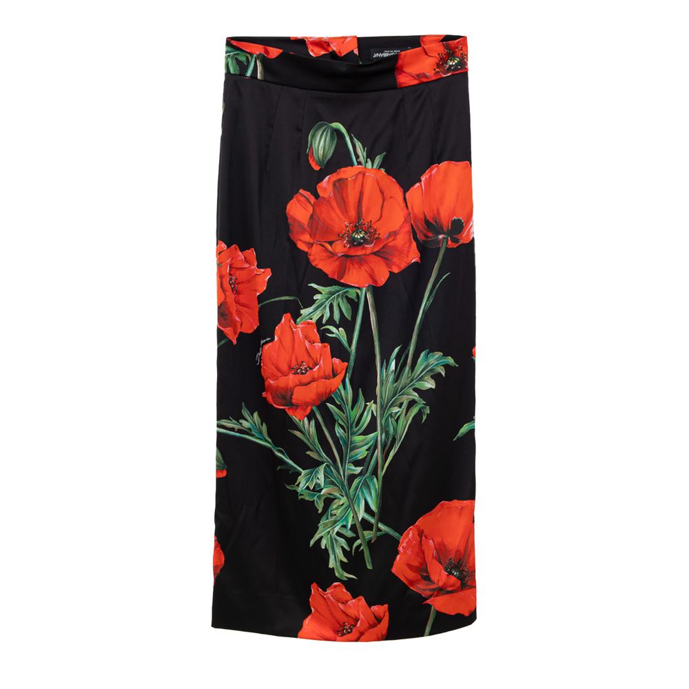Dolce & Gabbana Bicolor Silk Midi Skirt