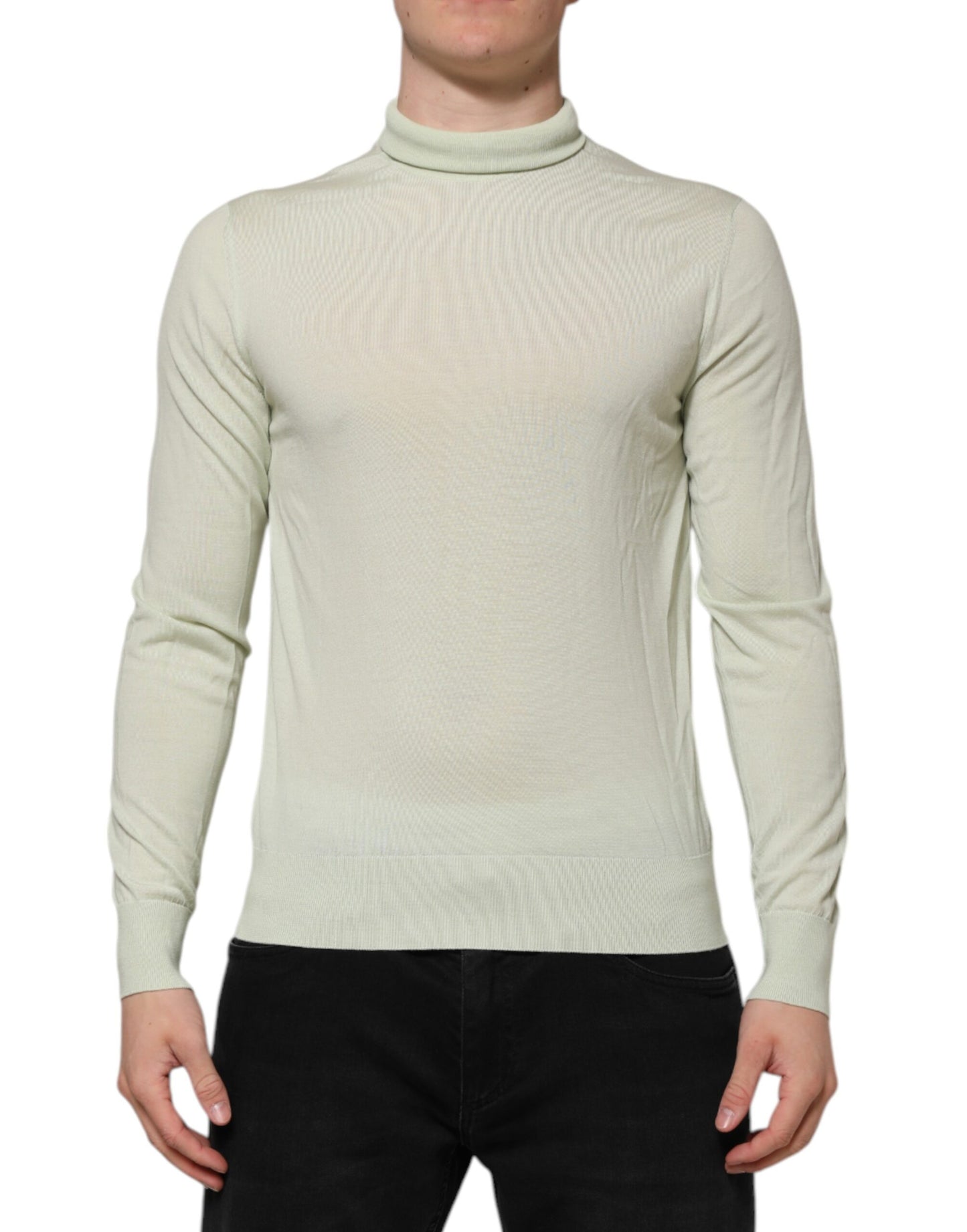 Dolce &amp; Gabbana Mintgrüner Rollkragenpullover aus Wolle