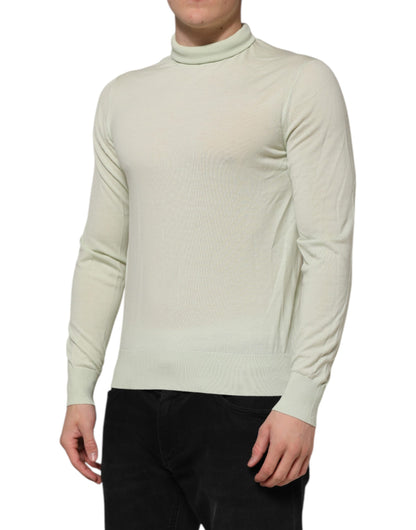 Dolce &amp; Gabbana Mintgrüner Rollkragenpullover aus Wolle