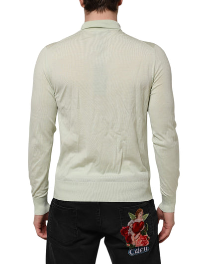 Dolce &amp; Gabbana Mintgrüner Rollkragenpullover aus Wolle
