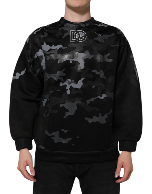 Dolce &amp; Gabbana Schwarzer Camouflage-Pullover
