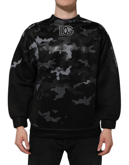 Dolce &amp; Gabbana Schwarzer Camouflage-Pullover