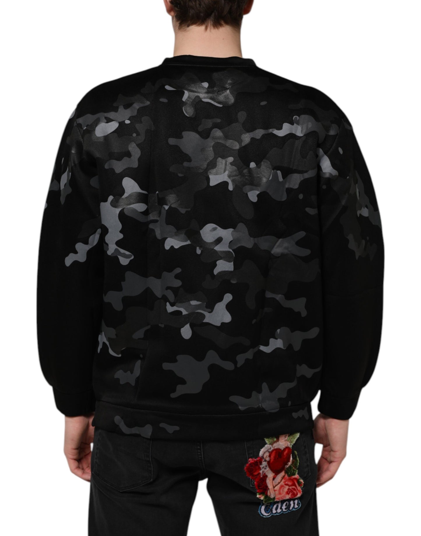 Dolce &amp; Gabbana Schwarzer Camouflage-Pullover