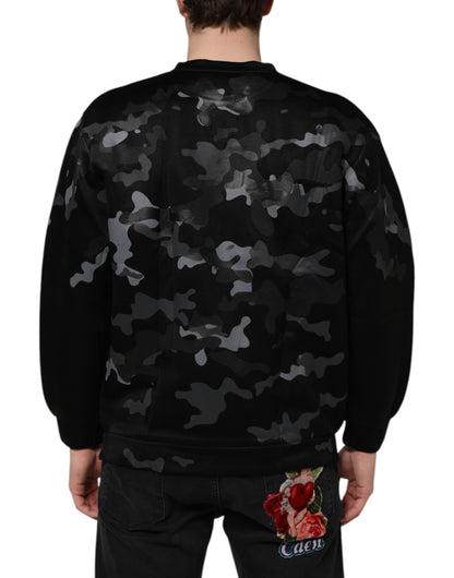 Dolce &amp; Gabbana Schwarzer Camouflage-Pullover