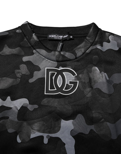 Dolce &amp; Gabbana Schwarzer Camouflage-Pullover