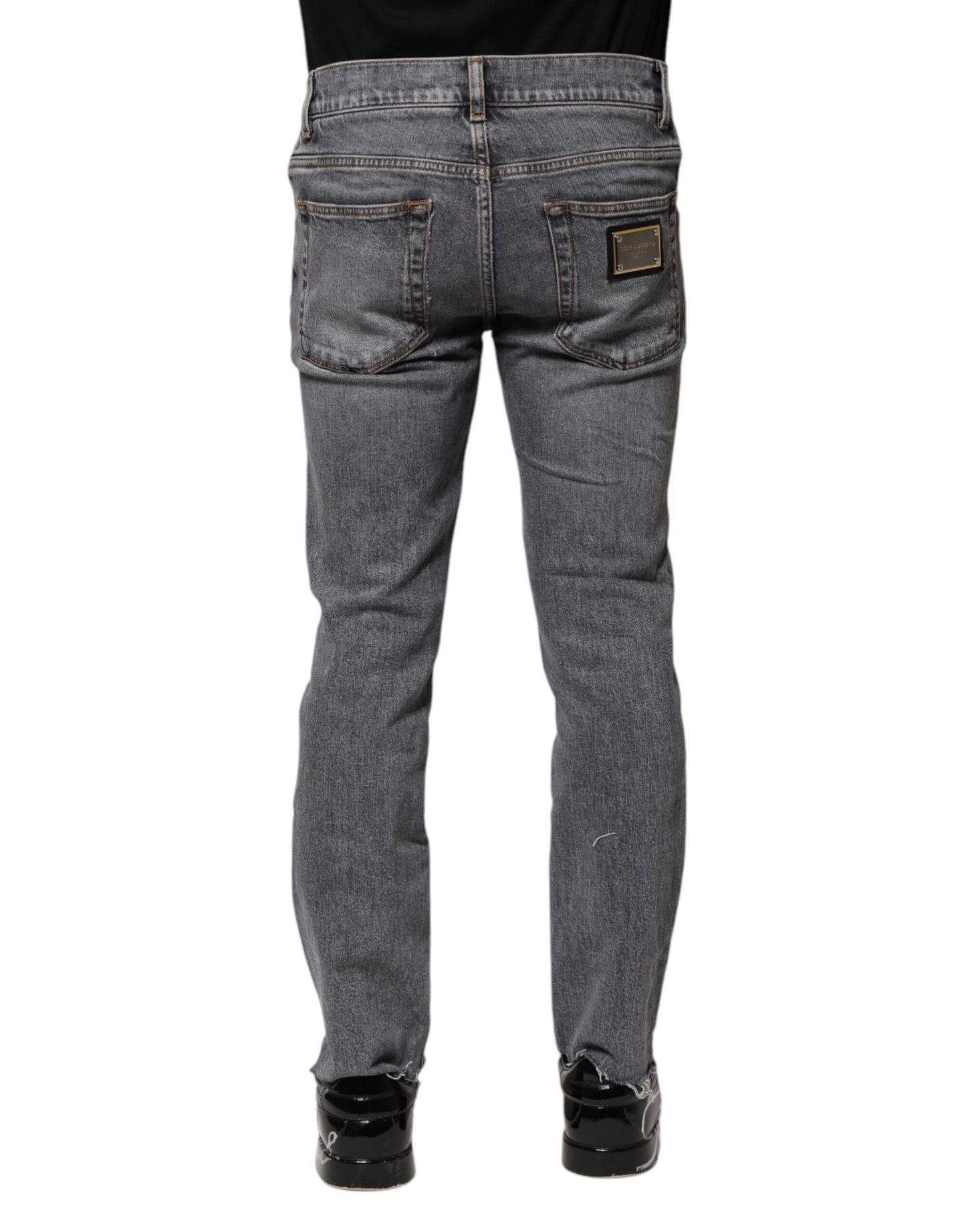 Dolce &amp; Gabbana Graue Skinny-Jeans aus Baumwolle für Herren
