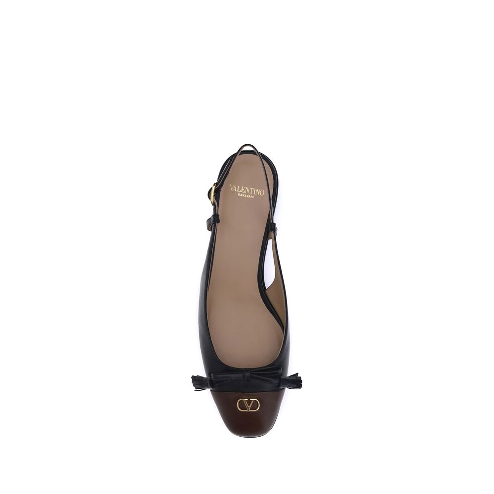 Valentino Garavani Ballerinas aus schwarzem Ziegenleder