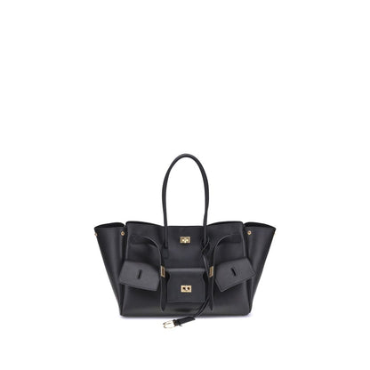Balenciaga Schultertasche aus schwarzem Kalbsleder Bos Taurus