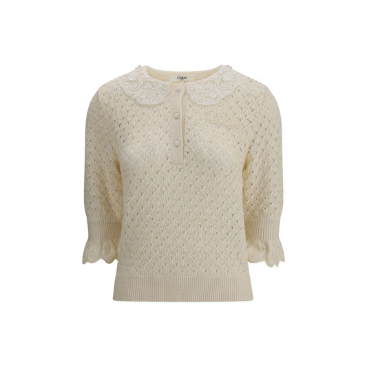 Chloé Pullover mit Spitzenkragen