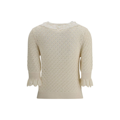 Chloé Pullover mit Spitzenkragen