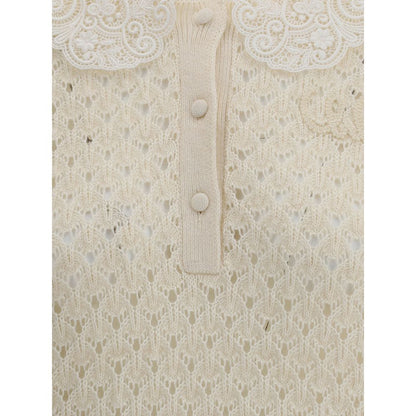 Chloé Pullover mit Spitzenkragen