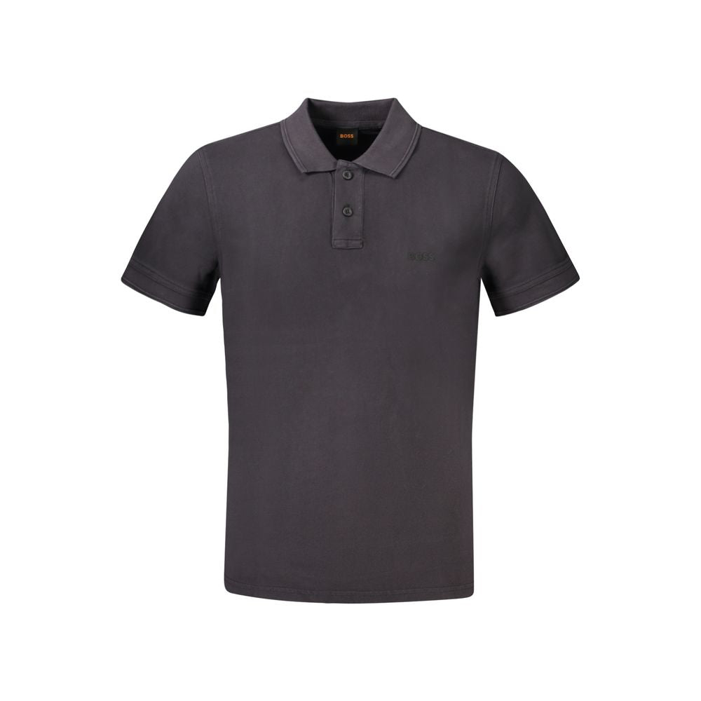 Hugo Boss schwarzes Baumwoll-Polo für Herren