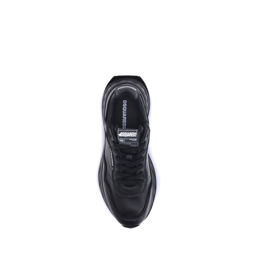 Dsquared² Schwarze Kalbsleder-Sneaker Modell Bos Taurus