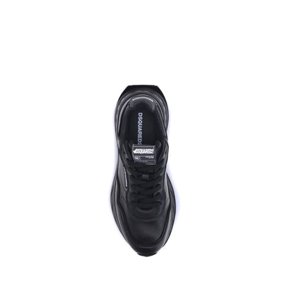 Dsquared² Schwarze Kalbsleder-Sneaker Modell Bos Taurus
