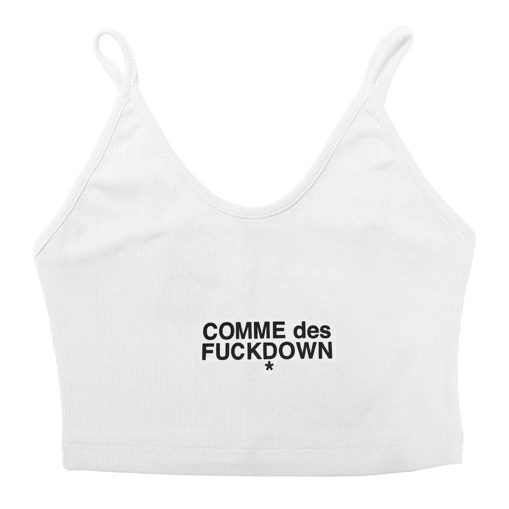 Comme Des Fuckdown Weißes Baumwoll-Crop-Top für Damen