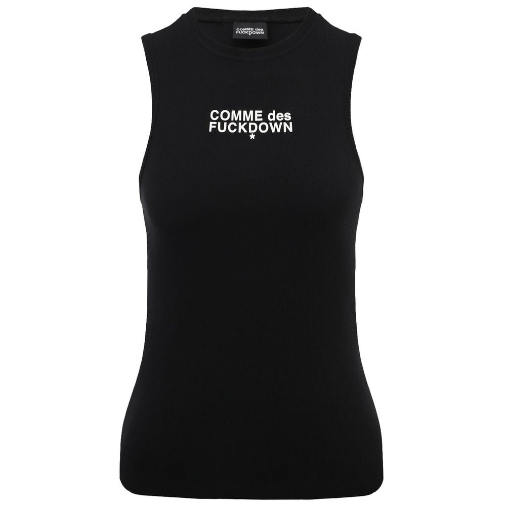 Comme Des Fuckdown Schwarzes Baumwoll-Tanktop für Damen