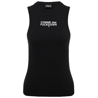 Comme Des Fuckdown Schwarzes Baumwoll-Tanktop für Damen