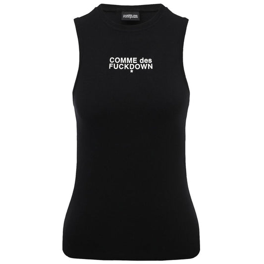 Comme Des Fuckdown Schwarzes Baumwoll-Tanktop für Damen