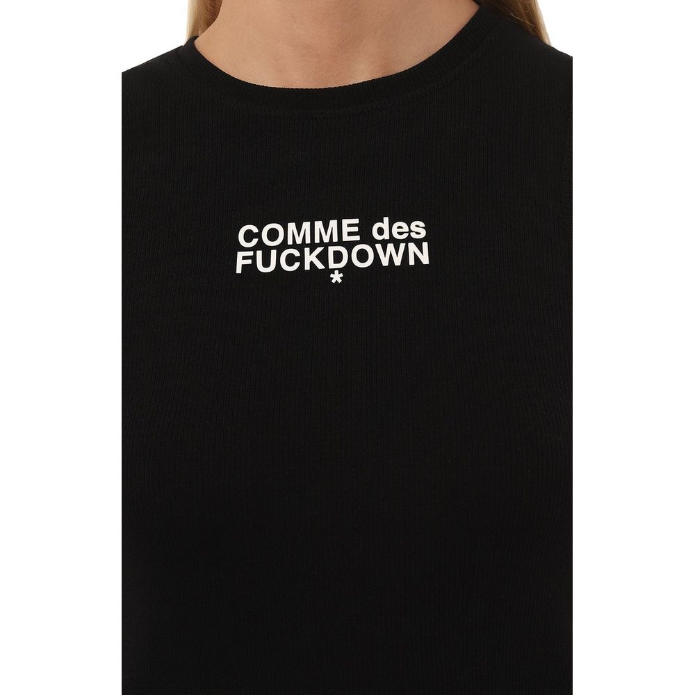 Comme Des Fuckdown Schwarzes Baumwoll-Tanktop für Damen