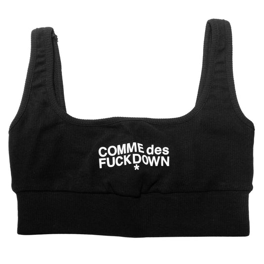 Comme Des Fuckdown Schwarzes Damen-Crop-Top aus Baumwolle