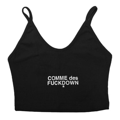 Comme Des Fuckdown Schwarzes Damen-Crop-Top aus Baumwolle