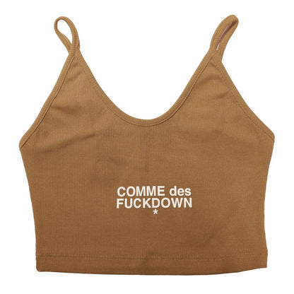 Comme Des Fuckdown – Braunes Crop-Top aus Baumwolle für Damen