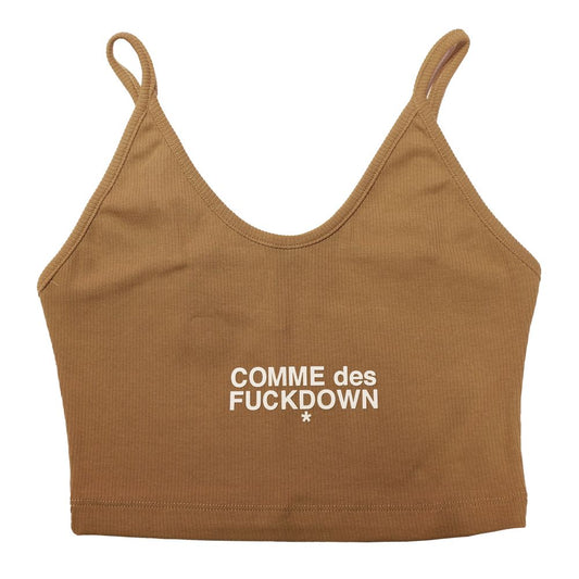 Comme Des Fuckdown – Braunes Crop-Top aus Baumwolle für Damen