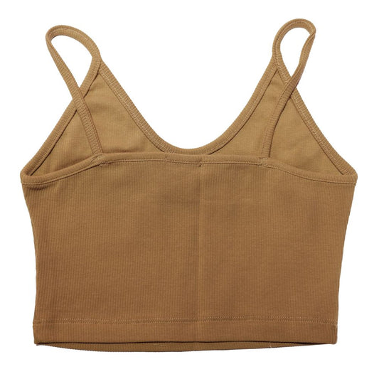 Comme Des Fuckdown – Braunes Crop-Top aus Baumwolle für Damen