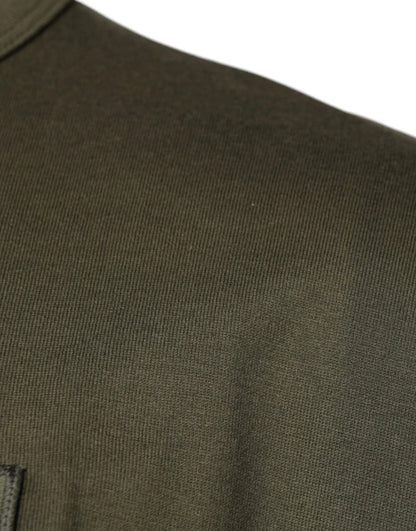 Dolce &amp; Gabbana – T-Shirt aus Baumwolle mit Rundhalsausschnitt „DG Love“ in Armeegrün