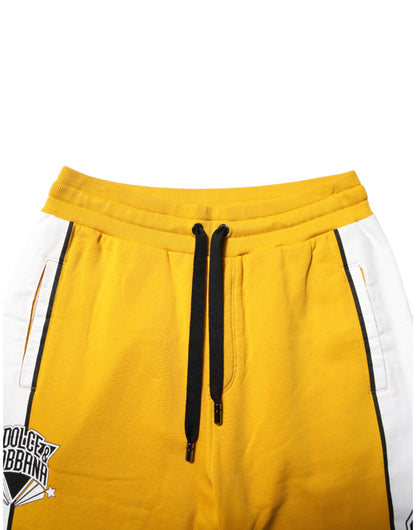Dolce & Gabbana Yellow 100% Cotton Sweatpants Jogger Pants
