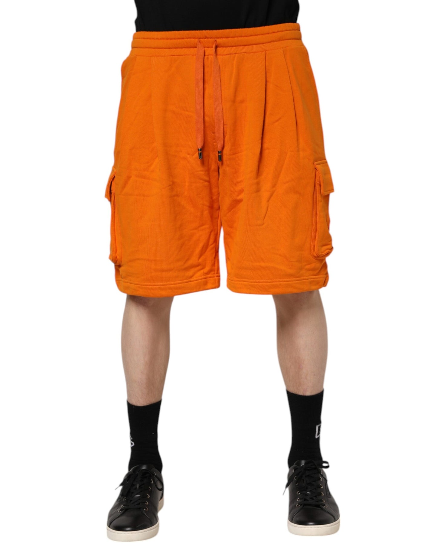 Dolce &amp; Gabbana Orangefarbene Herren-Cargo-Bermudashorts aus Baumwolle