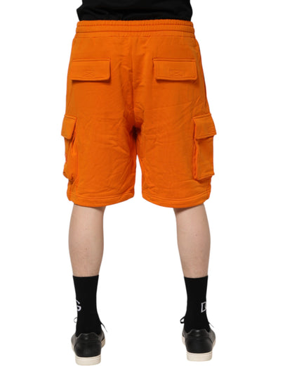 Dolce &amp; Gabbana Orangefarbene Herren-Cargo-Bermudashorts aus Baumwolle
