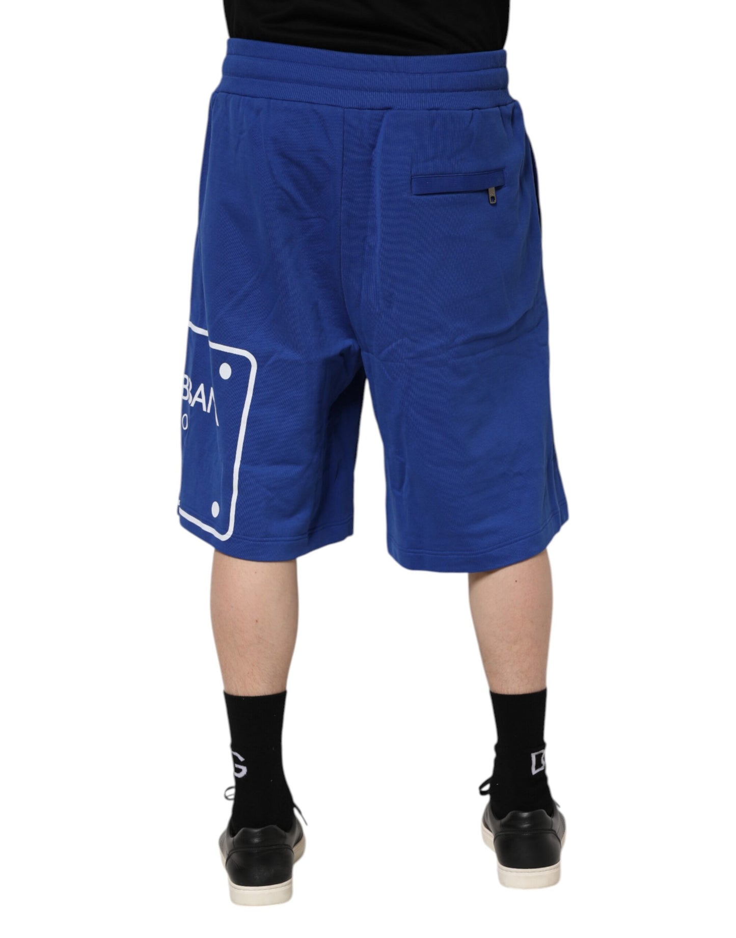 Dolce &amp; Gabbana – Blaue Bermuda-Sweatshorts aus Baumwolle mit Logo