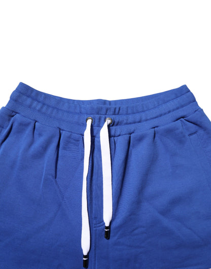 Dolce &amp; Gabbana – Blaue Bermuda-Sweatshorts aus Baumwolle mit Logo