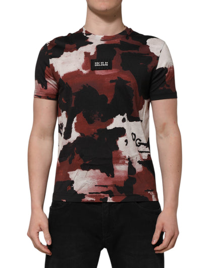Dolce & Gabbana Multicolor Camouflage Men Crew Neck T-shirt