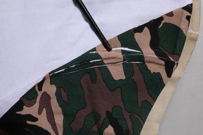 Dolce &amp; Gabbana Weißes Camouflage-T-Shirt aus Baumwolle für Herren mit Rundhalsausschnitt