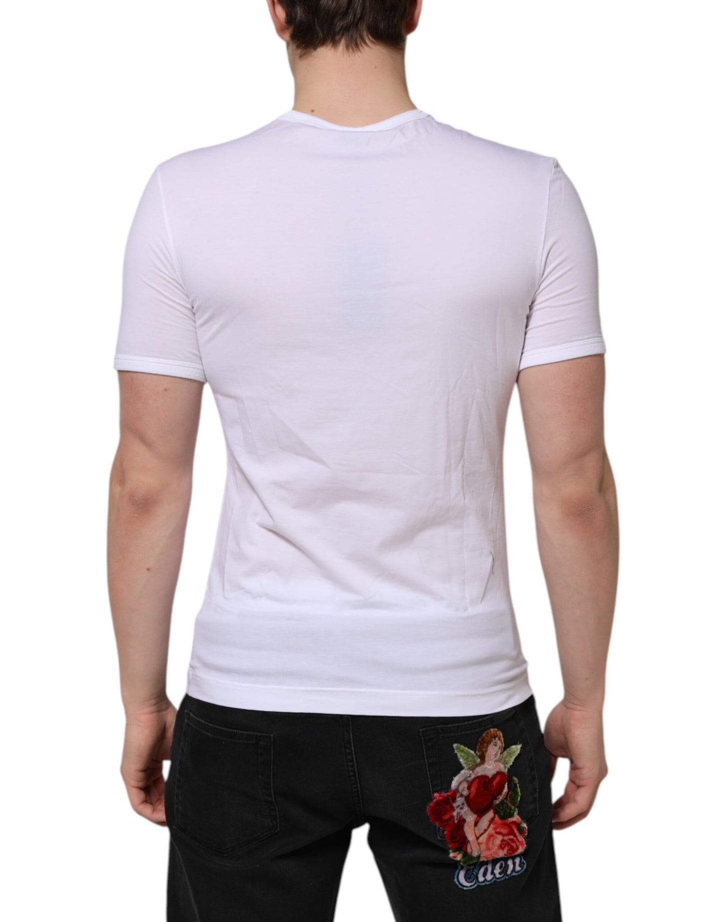 Dolce & Gabbana White Short Sleeves V-neck Underwear T-shirt