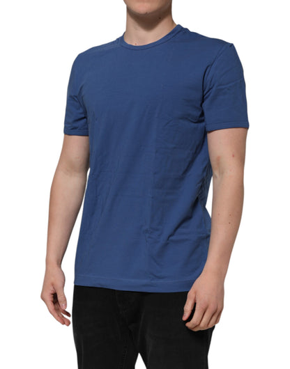 Dolce &amp; Gabbana Blaues Herren-Unterwäsche-T-Shirt aus Baumwolle mit Rundhalsausschnitt