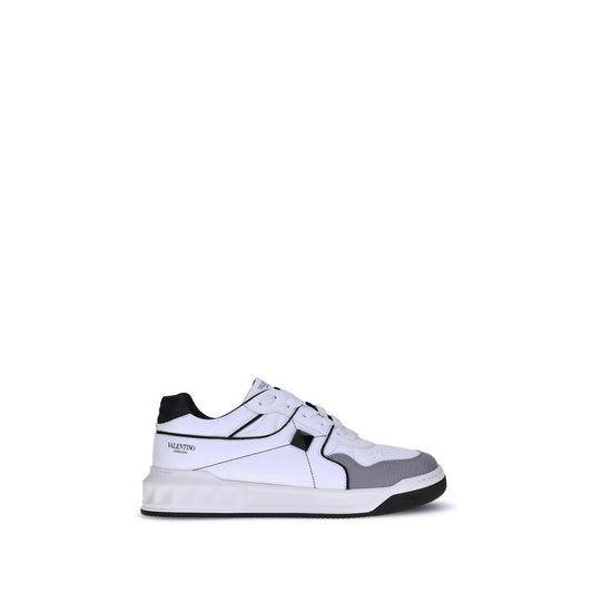 Valentino Garavani Weiße Kalbsleder-Sneaker Bos Taurus mit niedrigem Schaft