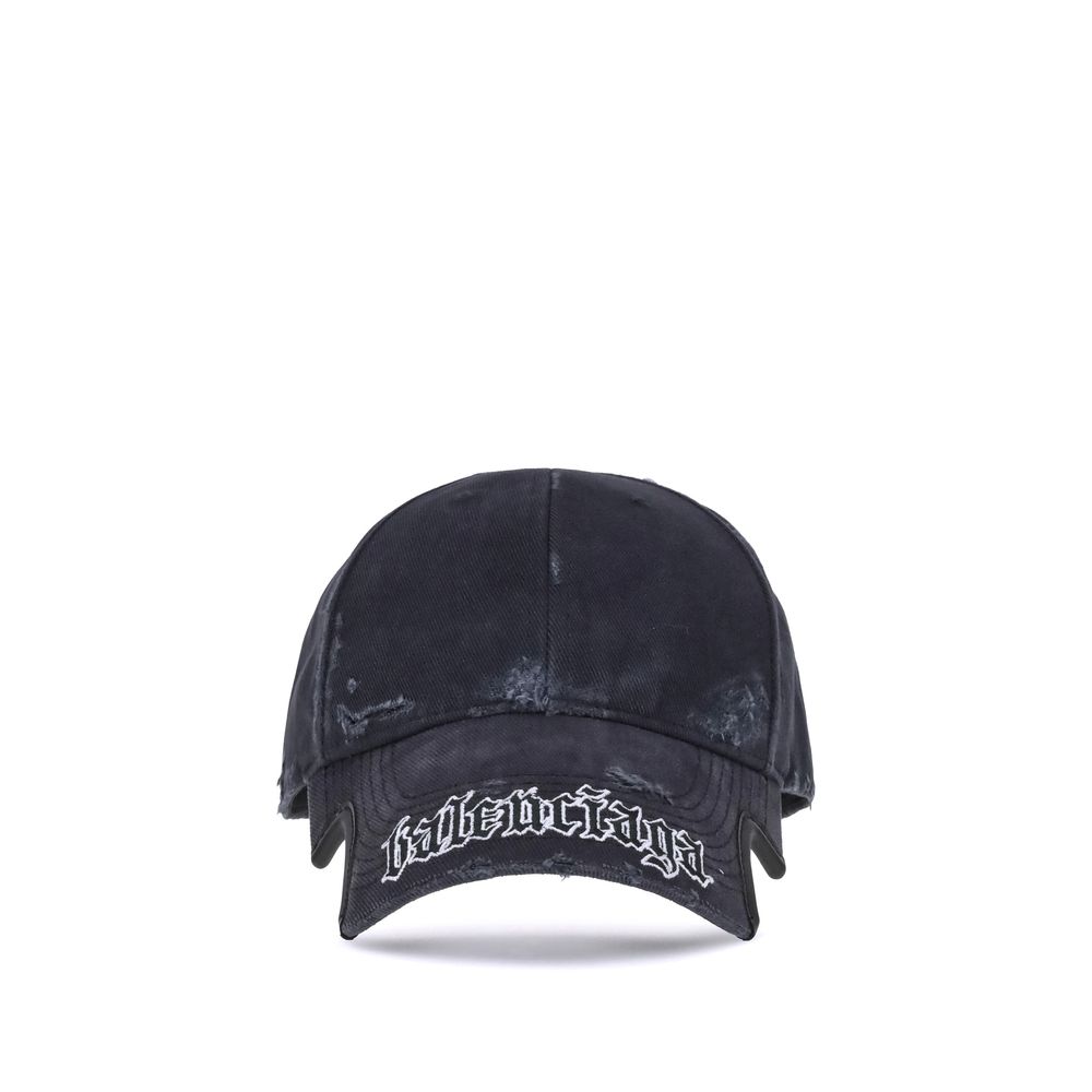 Balenciaga Schwarze Baumwollkappe (Baseballkappe)