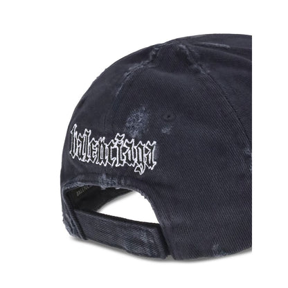 Balenciaga Schwarze Baumwollkappe (Baseballkappe)