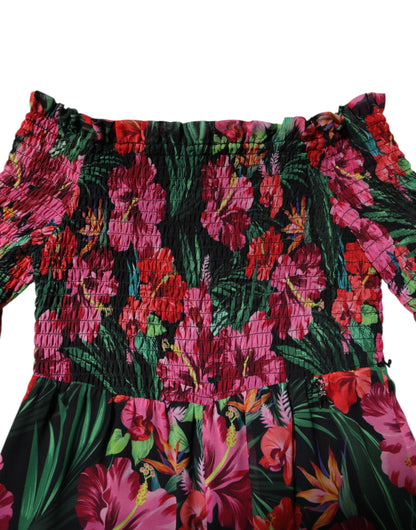 Patrizia Pepe Multicolor Floral Print Overall Jumpsuit Dress