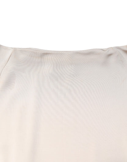 Roberto Cavalli Ivory Viscose Sheath Knee Length Dress