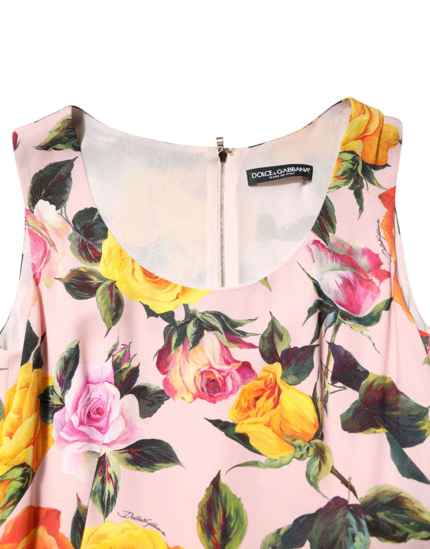 Dolce &amp; Gabbana – Knielanges Etuikleid mit mehrfarbigem Blumenmuster