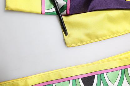 Dolce &amp; Gabbana – Blauer Wickelmantel aus Seide mit Blumenmuster und langen Ärmeln