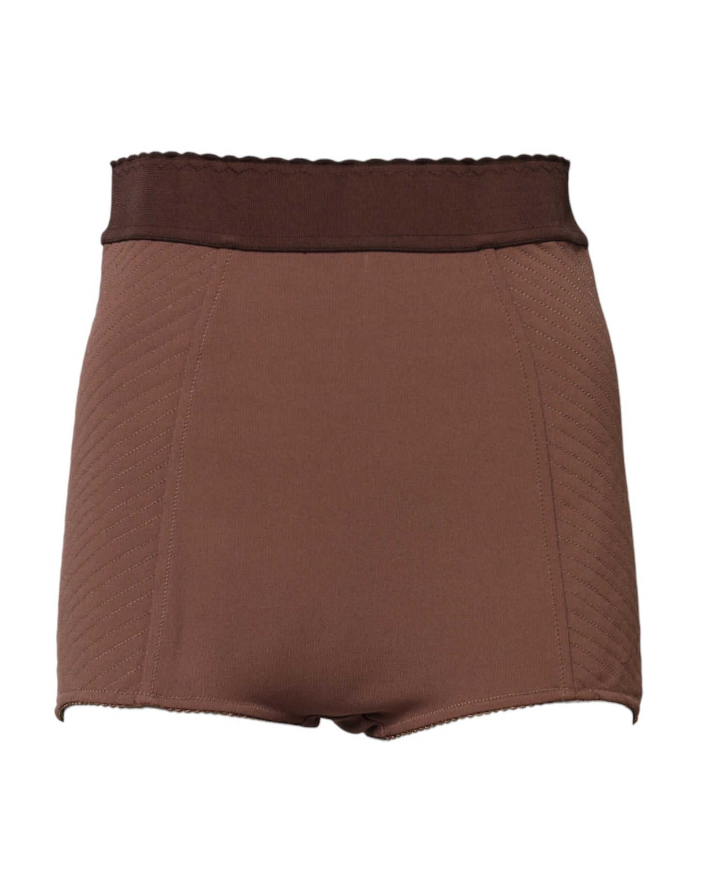 Dolce &amp; Gabbana – Braune Hotpants-Shorts aus Viskose mit hoher Taille